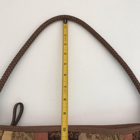 Relic Patchwork Tapestry Faux Leather Boho Shoulder Bag Braided Handle FLAWS - Picture 9 of 12